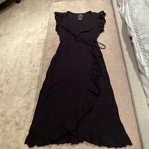 Velvet black ruffle dress size xs